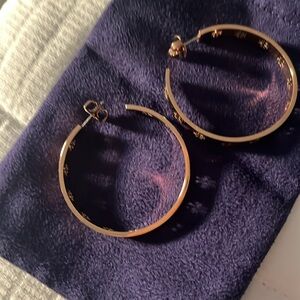 Tory Burch Women's Double T Pierce Hoop Earrings - Rose Gold